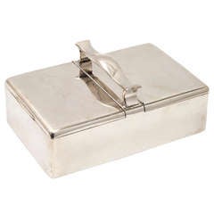 Elegant English Silver Twin Compartment Cigar Box Dated 1921