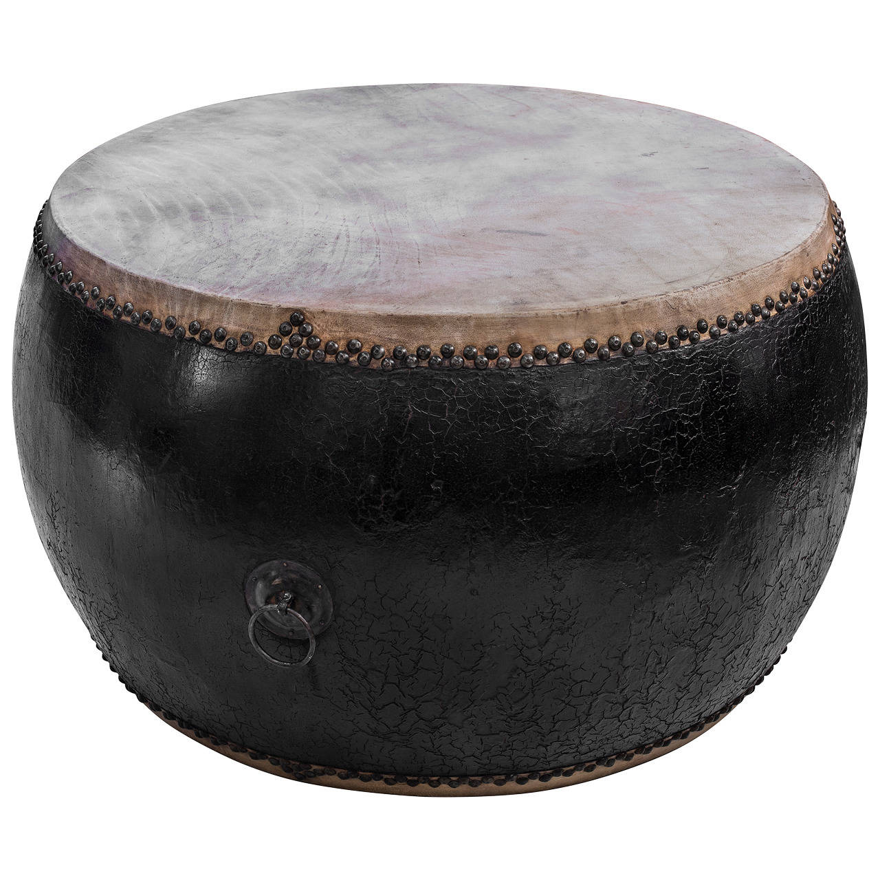 Large Chinese 19th Century Black Lacquer Temple Drum at 1stDibs