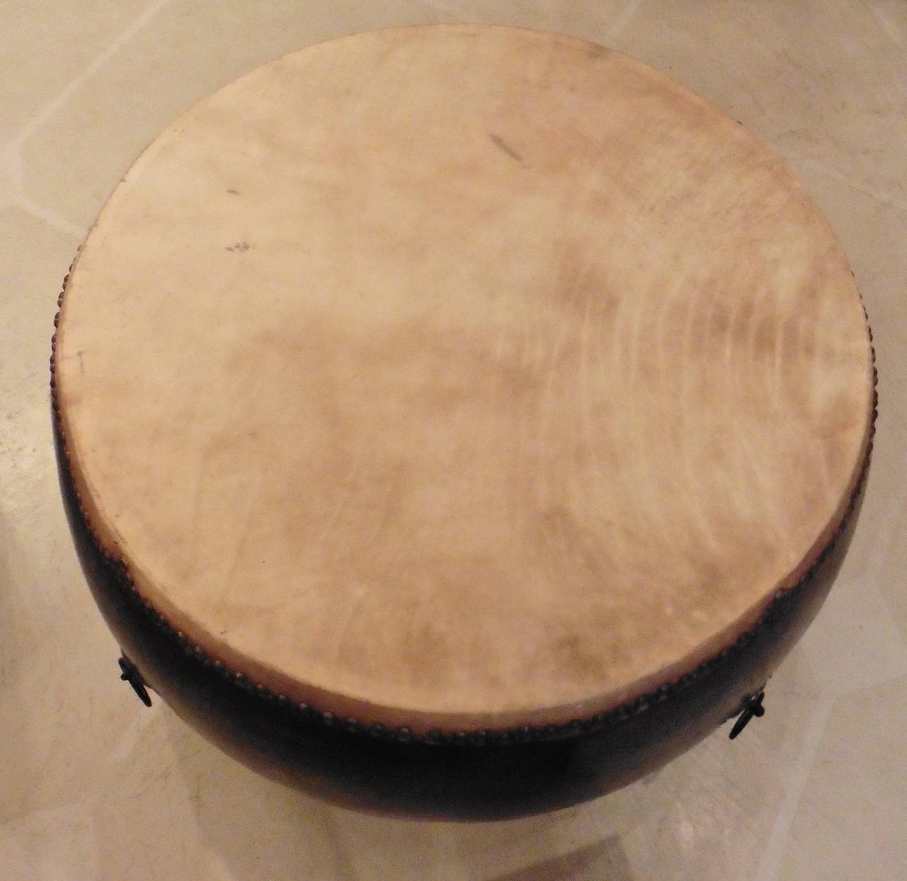 Large Chinese 19th Century Black Lacquer Temple Drum at 1stDibs