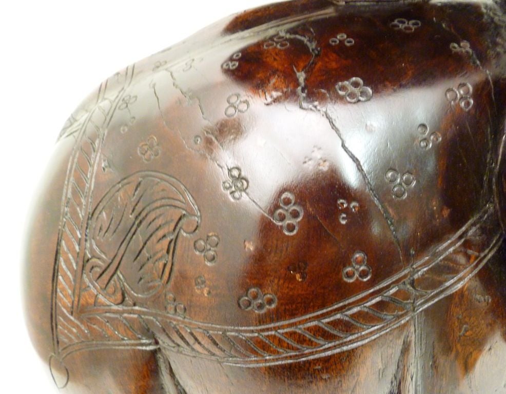 Indian Carved Elephant Base Table 4
