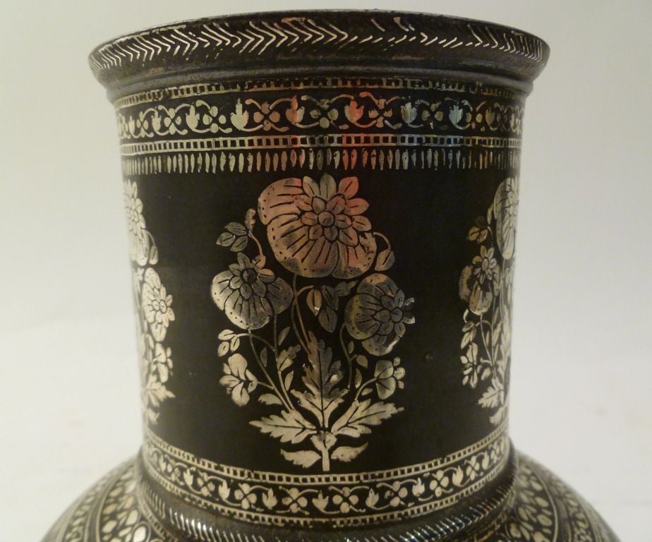 19th Century Indian Bidriware Vase