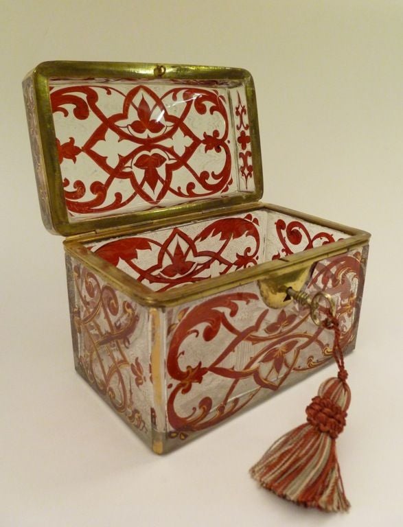 19th Century Bohemian Glass Casket