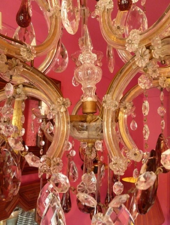 French Amethyst Two-Tier Birdcage Chandelier