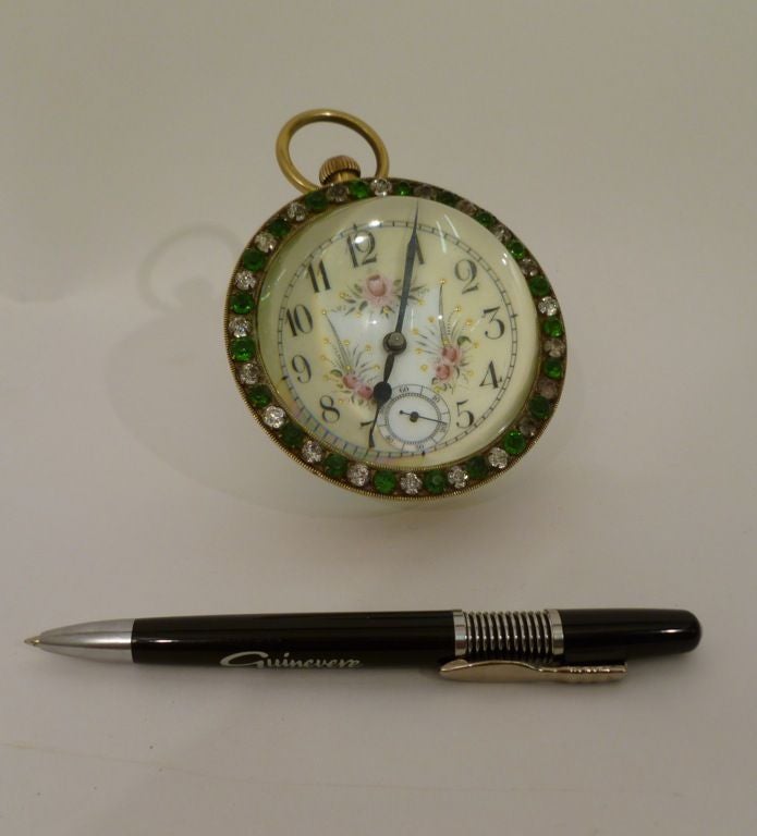 French Large Glass Ball Clock/Paperweight