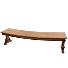 Victorian Curved Oak Bench