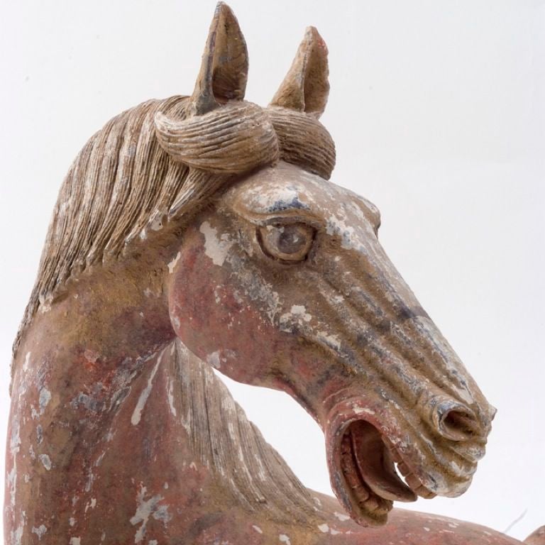 18th Century and Earlier Chinese Tang Dynasty Pottery Horse