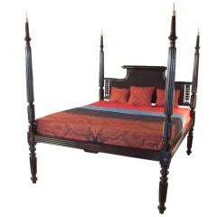 Antique Anglo-Indian Ebonised Four Poster Bed