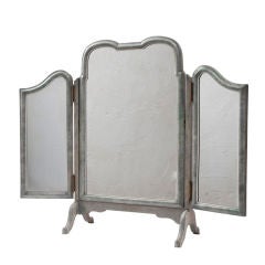 Vintage Large Three-Fold Shagreen Dressing Table Mirror