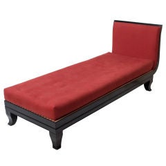 Vintage Overscale Ebony Art Deco Daybed