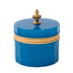 Blue Opaline Glass Casket