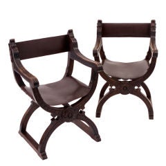 Pair of Tuscan Folding Armchairs