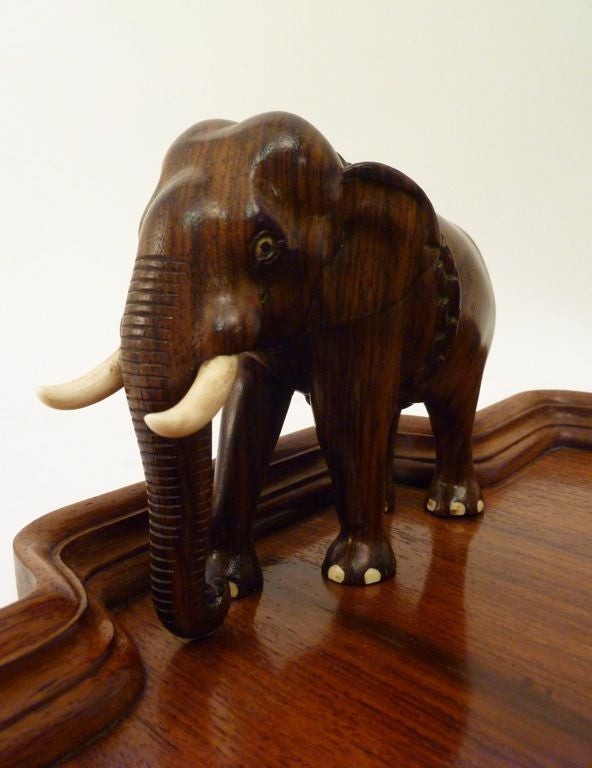 20th Century Anglo-Indian Teak 'Elephant' Tray