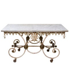 French Cast Iron Butchers Table Used French Cast Iron Butchers Table