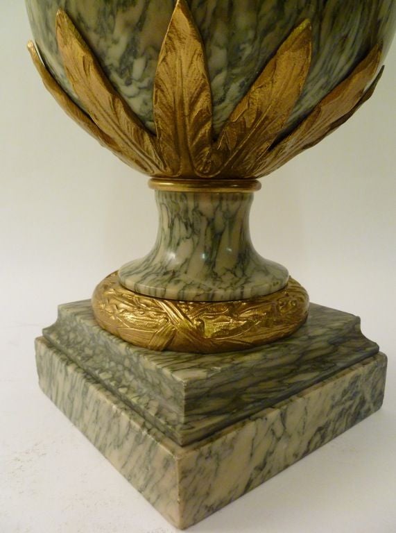 Pair of Marble Cassolettes with Ormolu Mounts