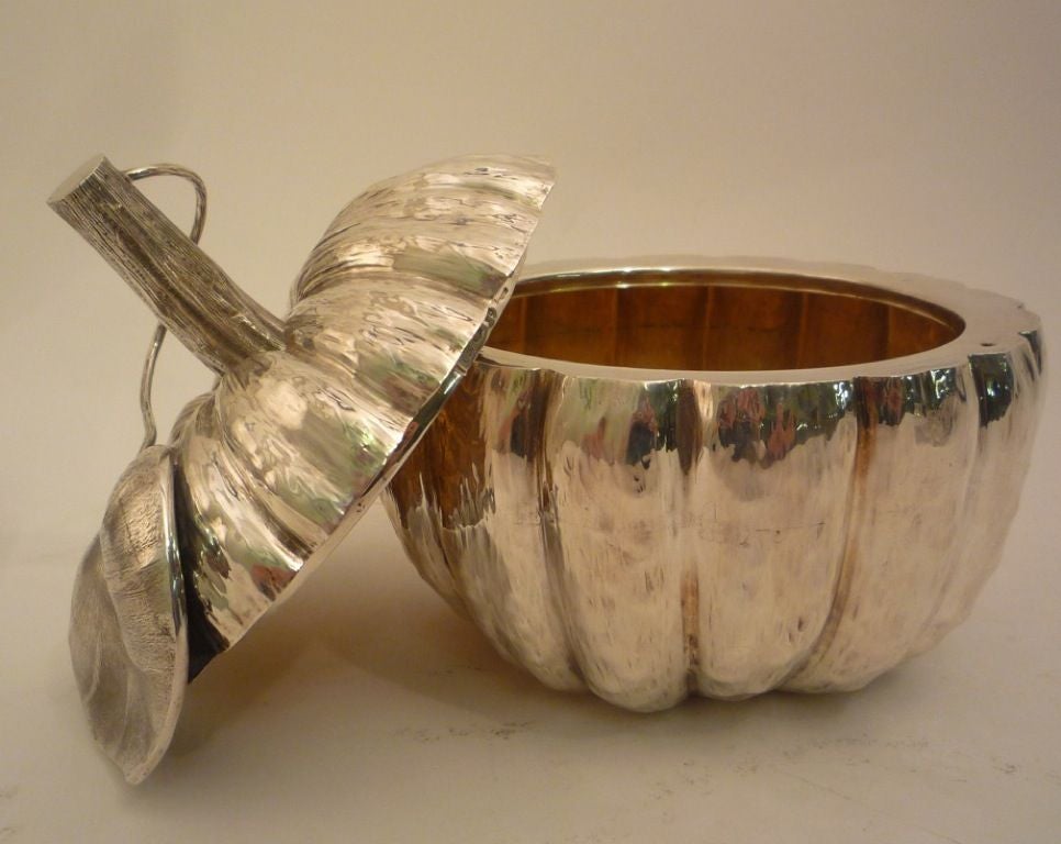 Italian Silver Pumpkin Shaped Casket by Fratelli Cacchione 1