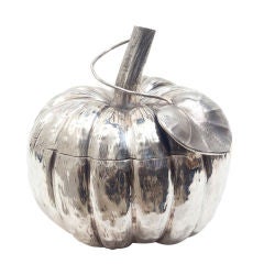Italian Silver Pumpkin Shaped Casket by Fratelli Cacchione