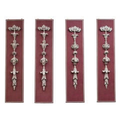 Set of 4 Painted Picture Surround Wood Carvings