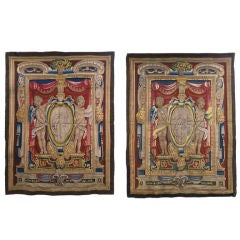 A Pair of Baroque Armorial Tapestries