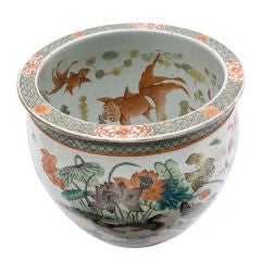 A Chinese Famille Verte Porcelain Fishbowl