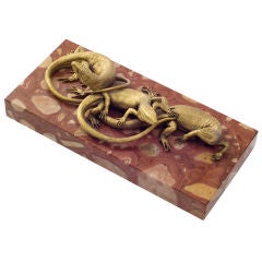Finely Cast Gilt Bronze Lizards