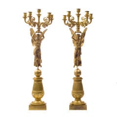 Large Figural Charles X Candelabra