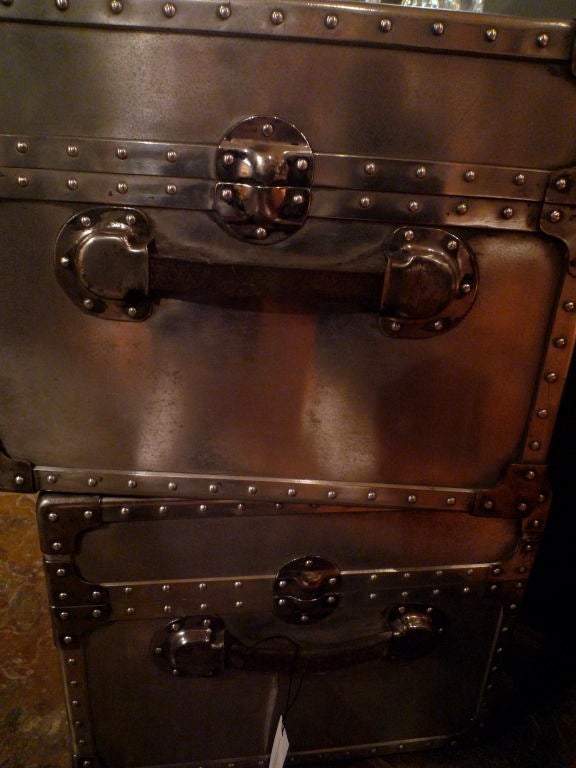 20th Century Pair of Aluminium Trunks