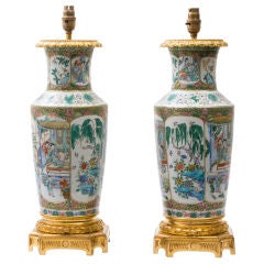 Fine Famille Vert Porcelain Vases
