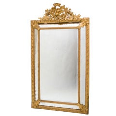French Napoleon III Dove Crest Cushion Mirror