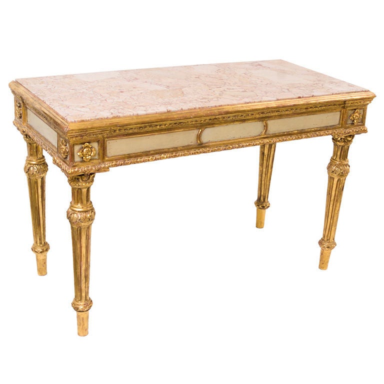 Northern Italian Parcel Gilt Neo- Classical Console
