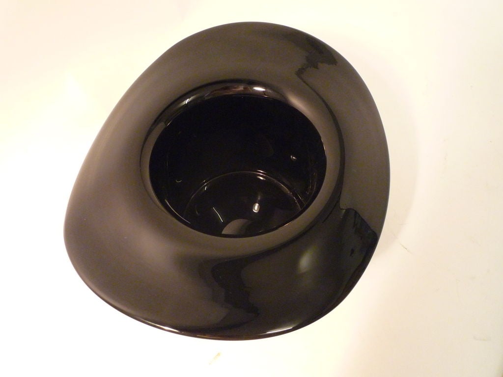 Murano “Black Glass” Top Hat Ice Bucket