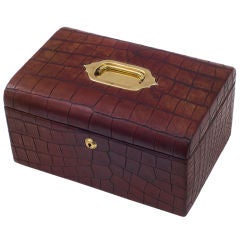 Antique Edwardian Crocodile Jewellery Box