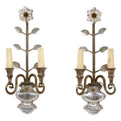 Pair of Bagues Floral Wall Sconces