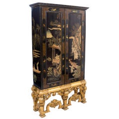 Antique Coromandel Lacquer and GIltwood Drinks Cabinet