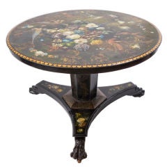 Unique Early Victorian Painted Slate Breakfast Table
