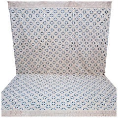 Antique Indian Cotton Dhurrie with Greek Frieze Border