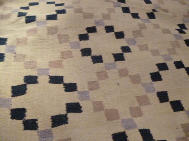 19th Century Antique Indian Cotton Dhurrie with Greek Frieze Border