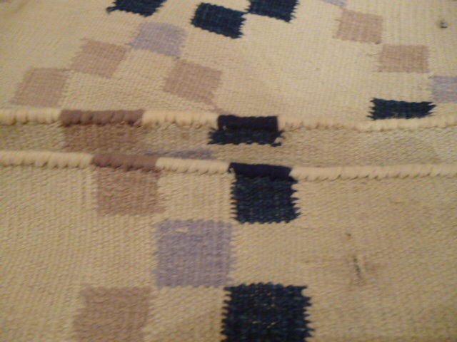 Antique Indian Cotton Dhurrie with Greek Frieze Border 3