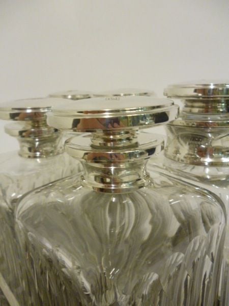 Belgian Art Deco Silver Mounted Crystal Drinks Compendium 2