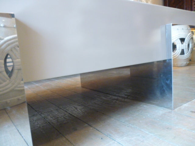 Italian Lacquer and Chrome Coffee Table by Gabriella Crespi For Sale