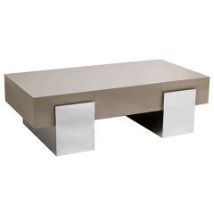 Lacquer and Chrome Coffee Table by Gabriella Crespi