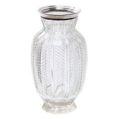 Italian Chevron Cut Crystal Vase