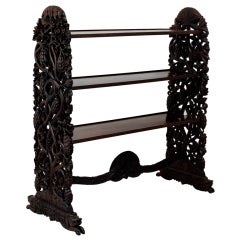 Indo Portuguese Highly Carved Rosewood Shelves