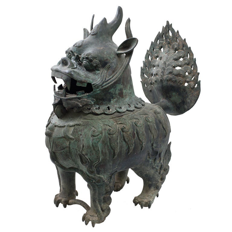 Chinese Bronze Lion Censer