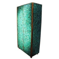 Vintage A Superb and Rare Turquoise Mounted Cabinet by Kam Tin
