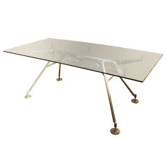 Norman Foster Associates Painted Metal and Glass Table