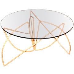 Orange Metal Circular Table