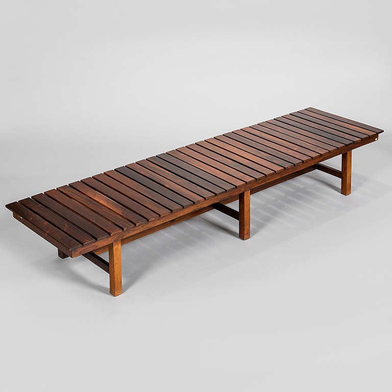 Jacaranda slat bench (2m), Brazil, 1960`s