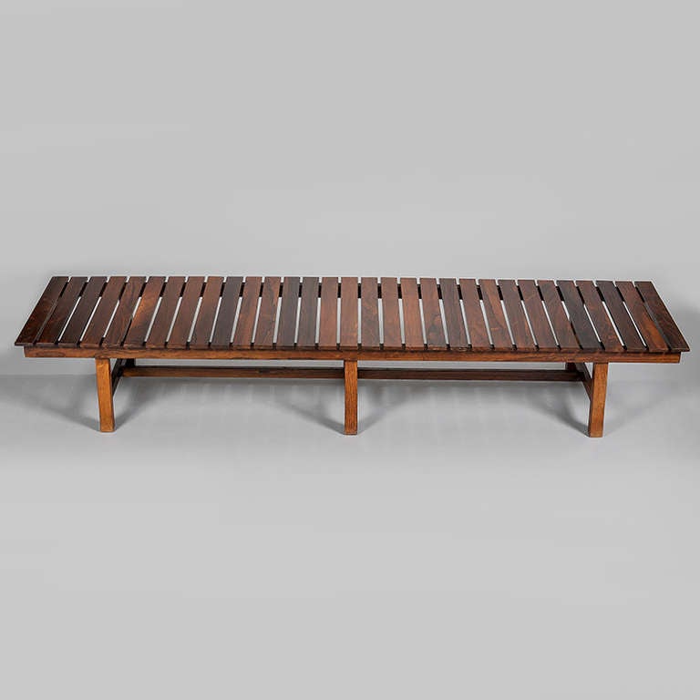 Brazilian Long Jacaranda Slat Bench