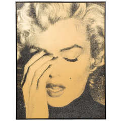 Gold "Marilyn Crying" mit Diamantstaub von Russell Young