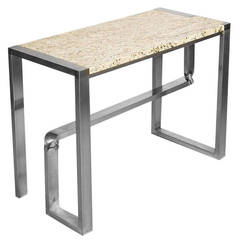 Steel Console Table with Marble Top 9